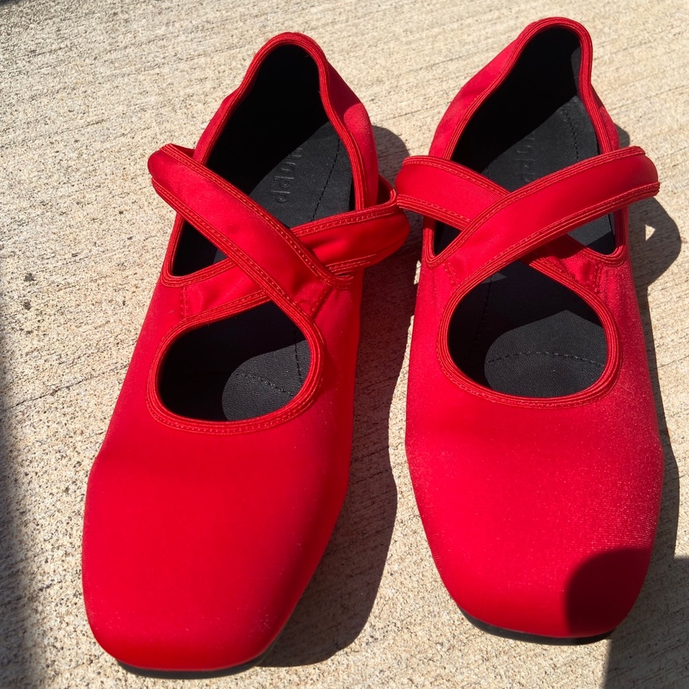 Red ballet flats by HOPP Studios